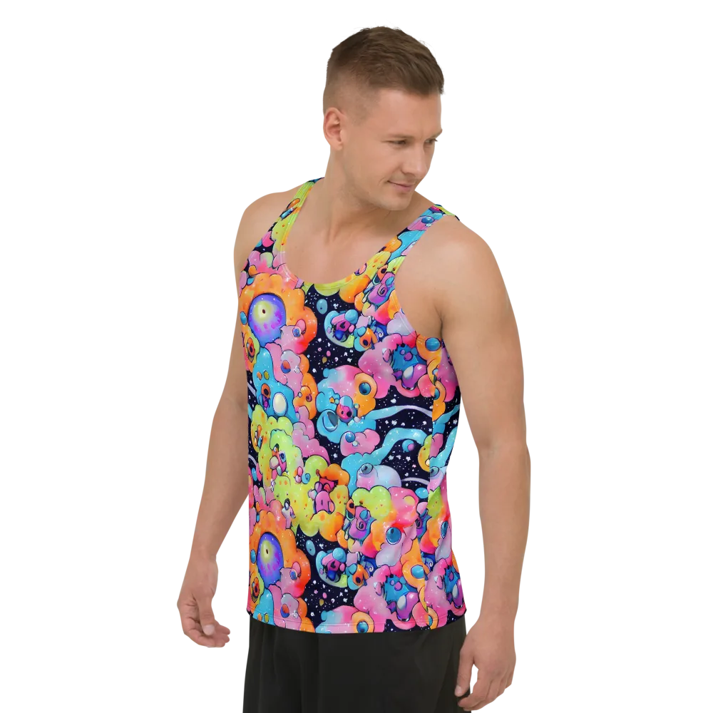 Neon Creature Cosmos on Men's Tank Top — Left Front