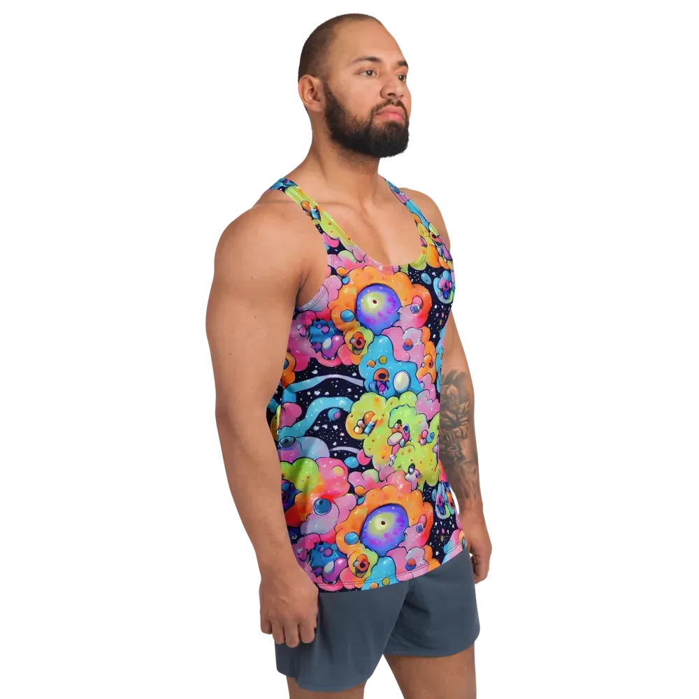 Neon Creature Cosmos on Men's Tank Top — Right Front