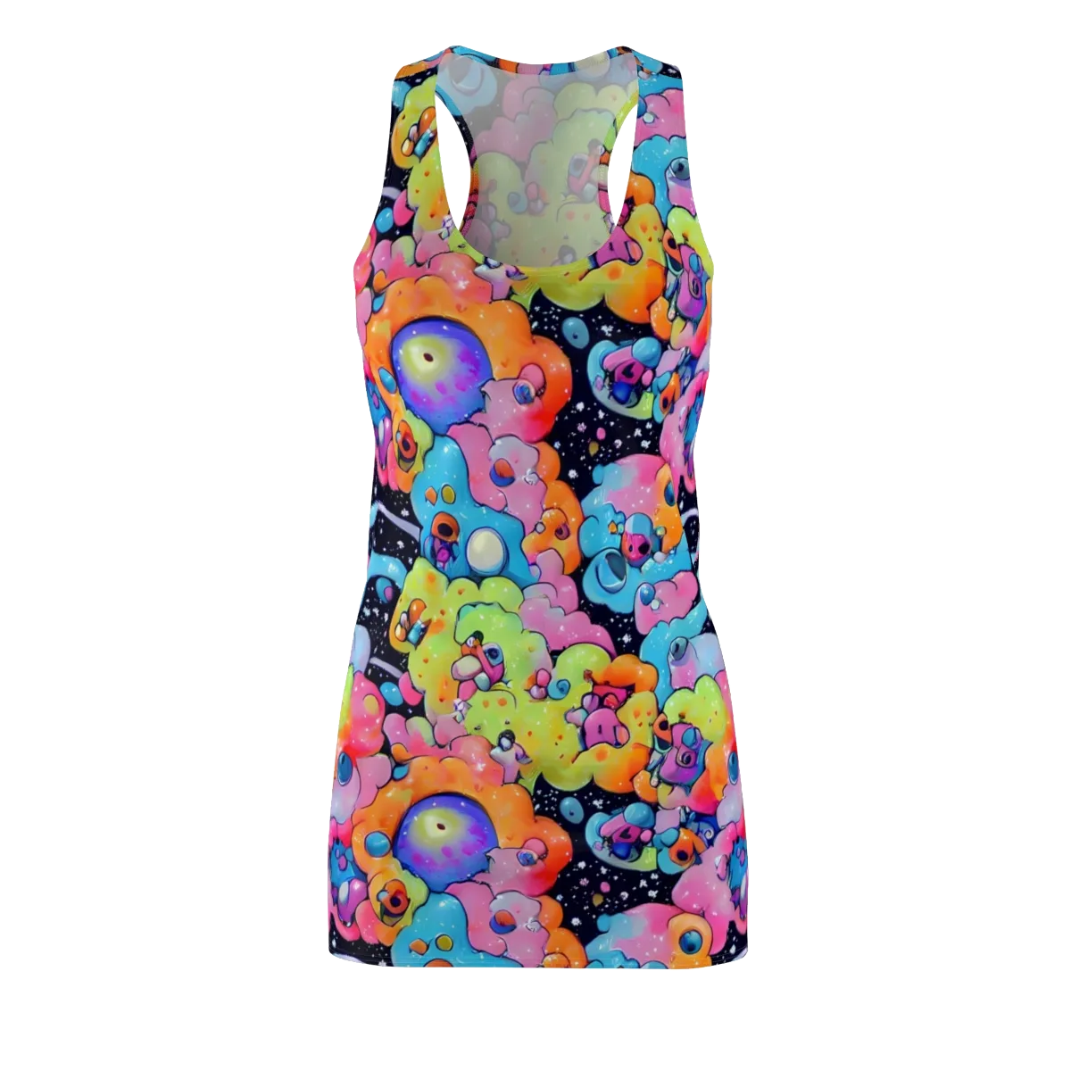 Neon Creature Cosmos on Racerback Dress — Front