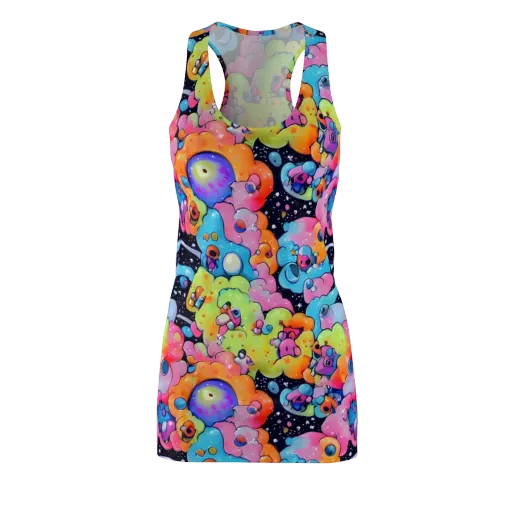 Neon Creature Cosmos on a Racerback Dress