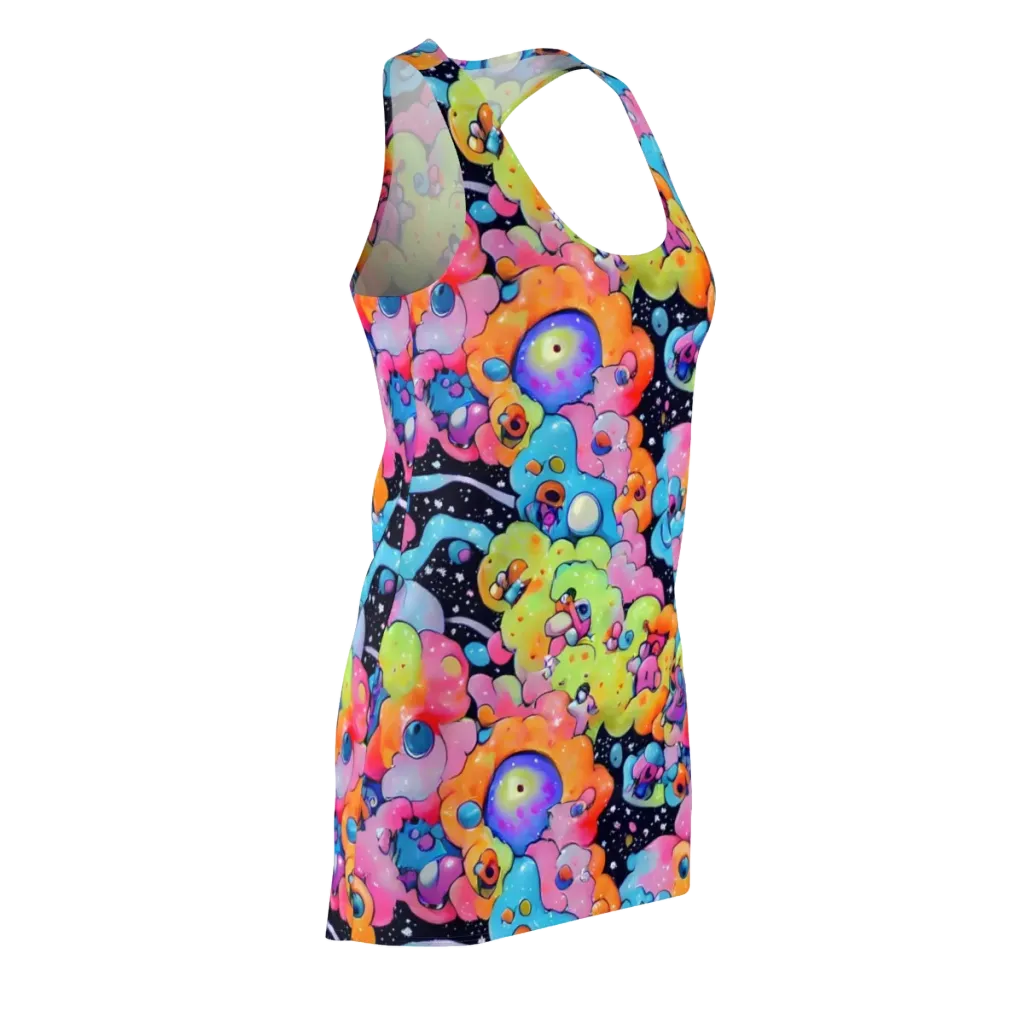Neon Creature Cosmos on Racerback Dress — Front Side