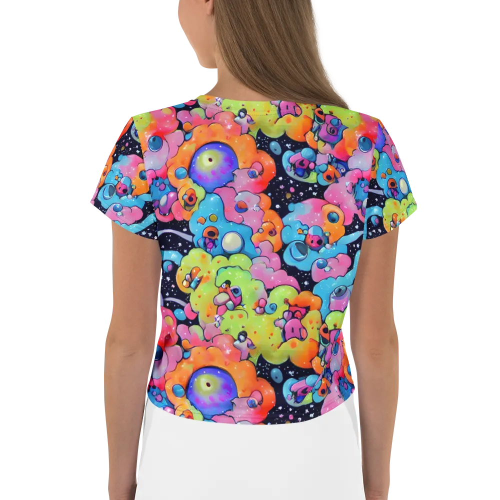 Neon Creature Cosmos on Crop Tee — Back