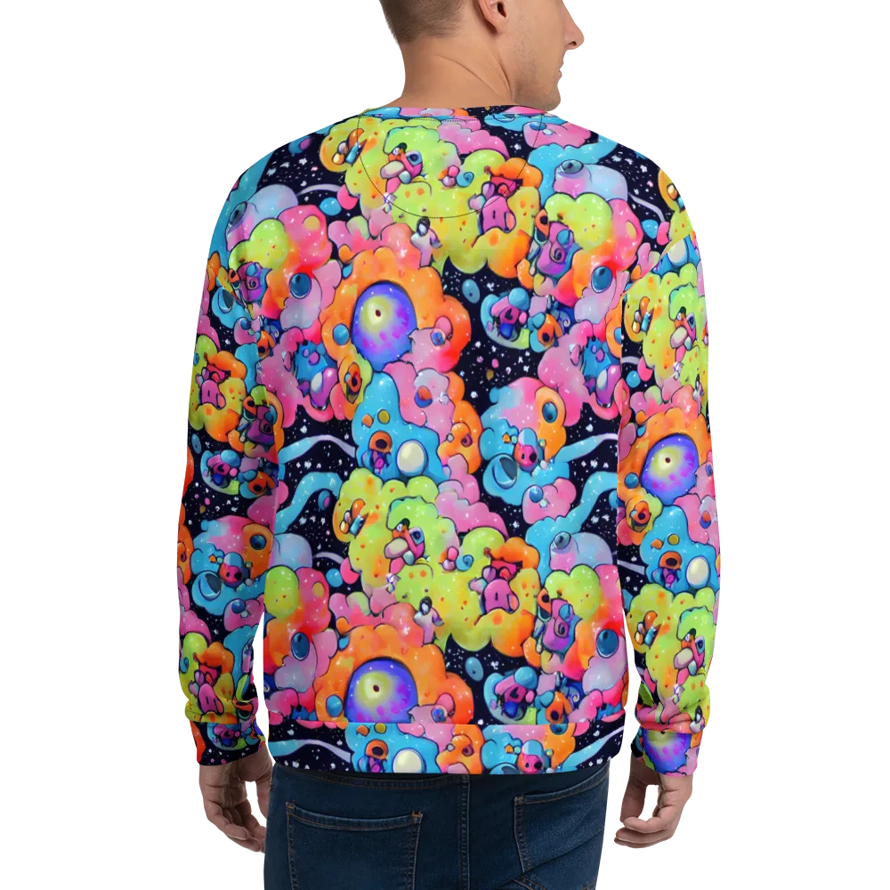 Neon Creature Cosmos on Sweatshirt — Back