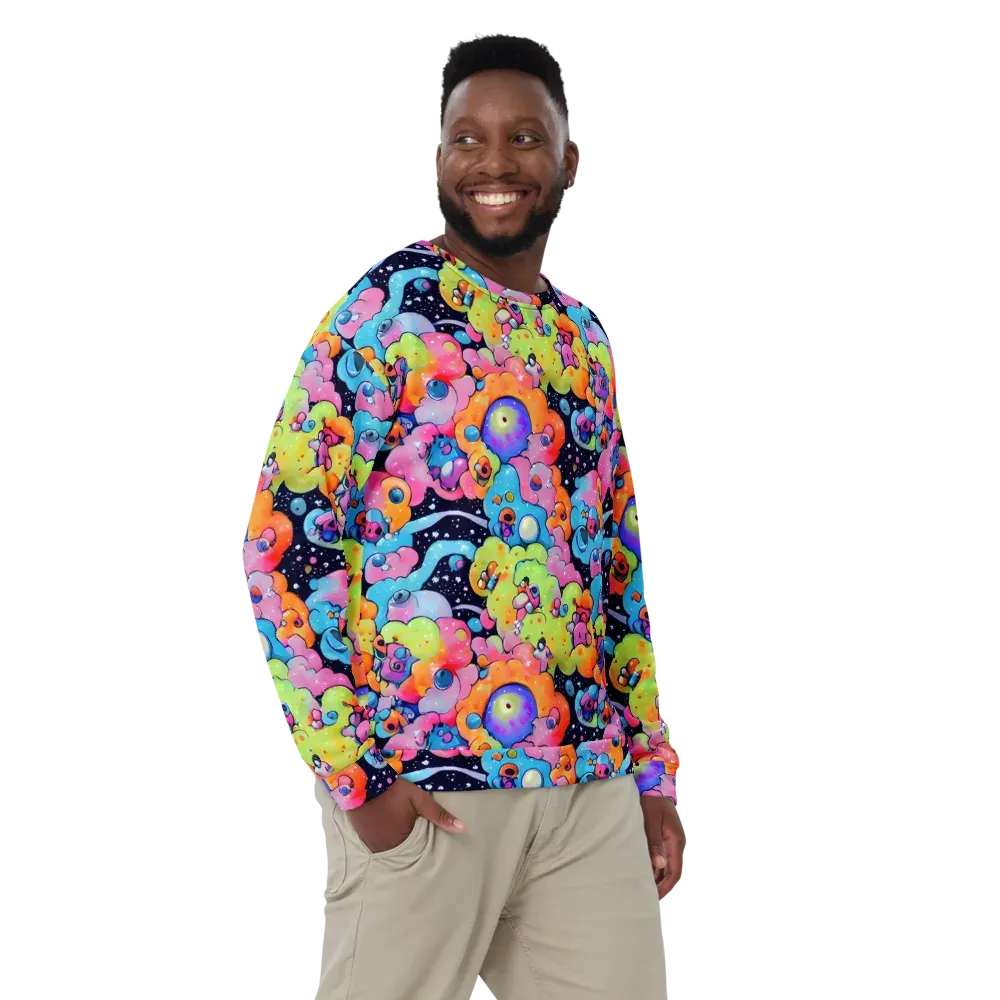 Neon Creature Cosmos on Sweatshirt — Front