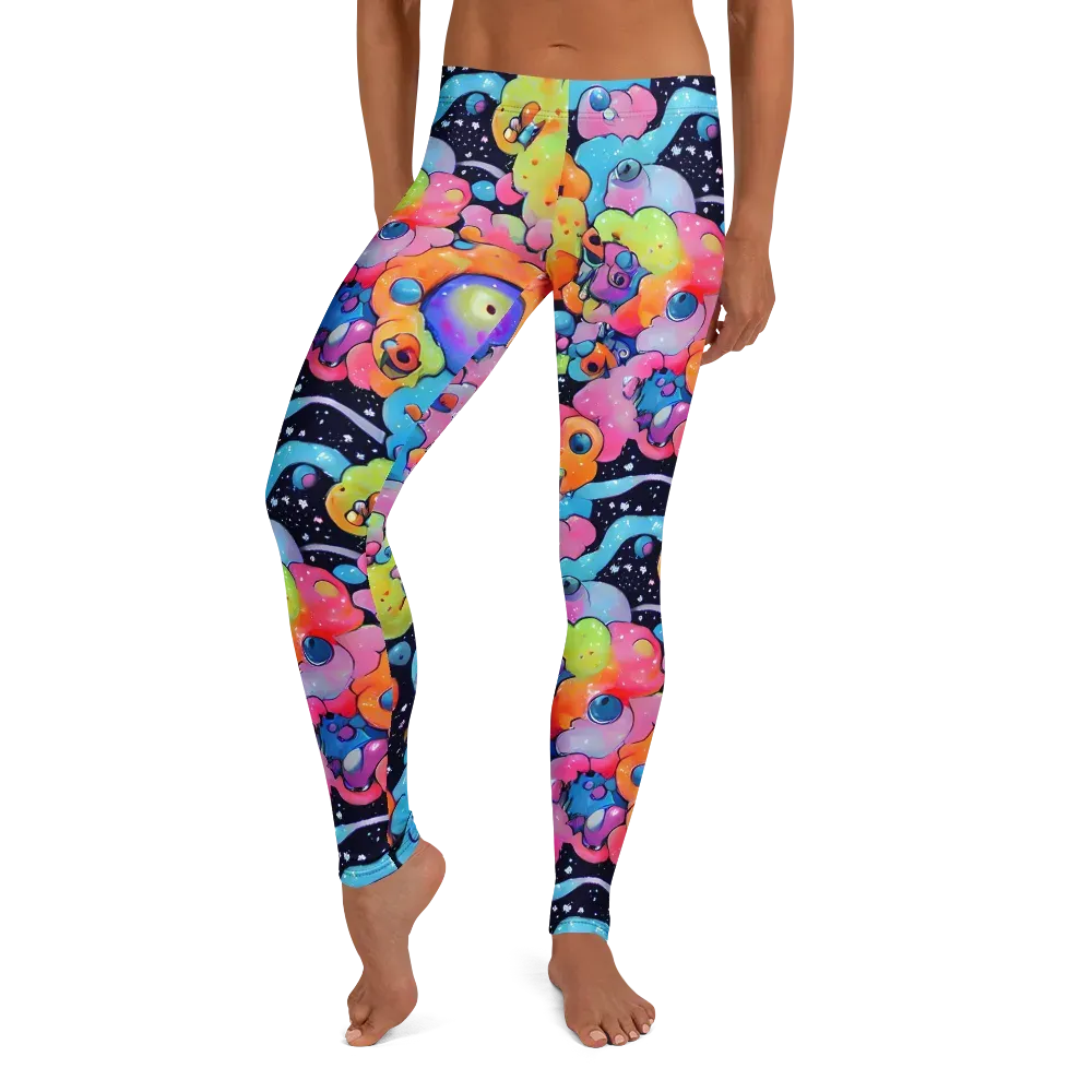 Neon Creature Cosmos on Leggings — Front