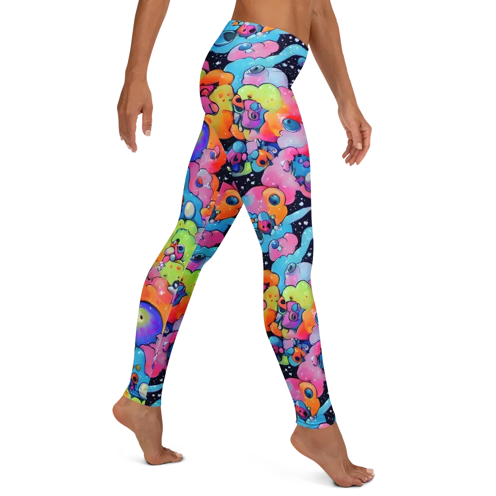 Neon Creature Cosmos on Leggings — Right