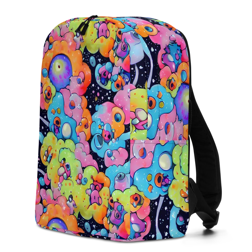 Neon Creature Cosmos on Minimalist Backpack — Left