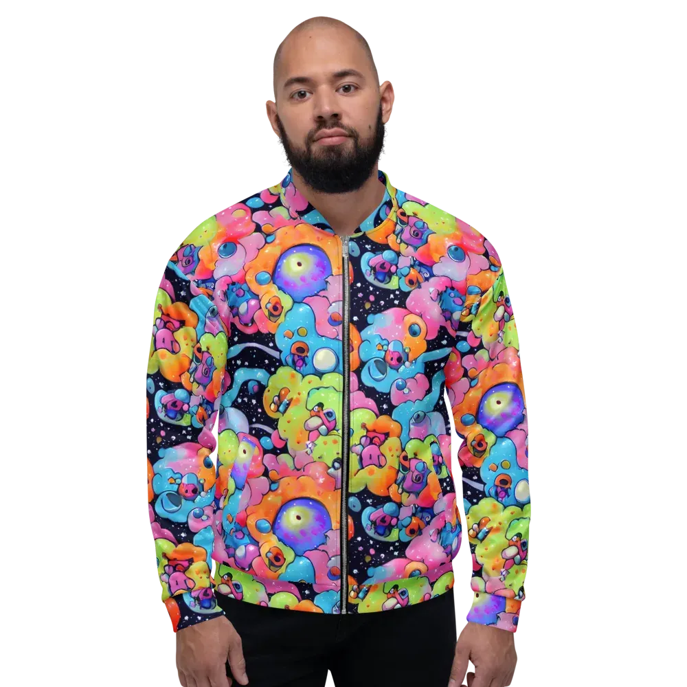 Neon Creature Cosmos on Bomber Jacket — Front