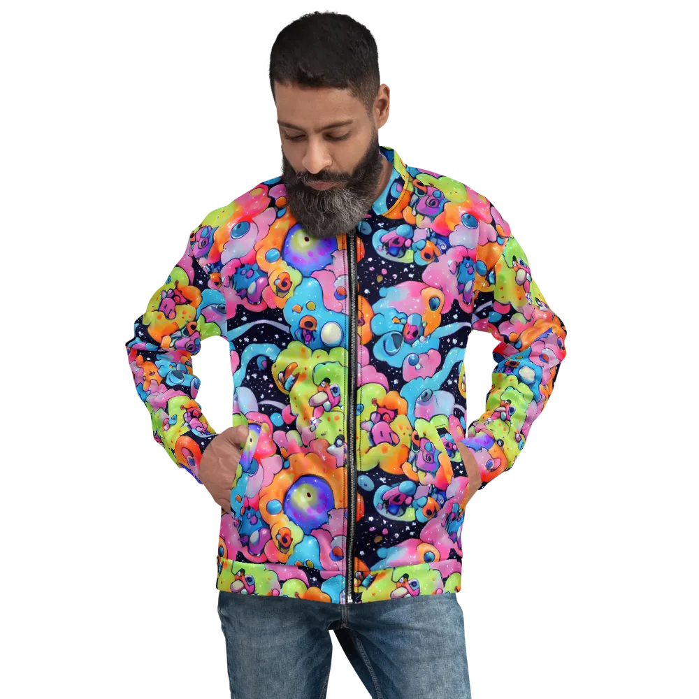 Neon Creature Cosmos on Bomber Jacket — Front