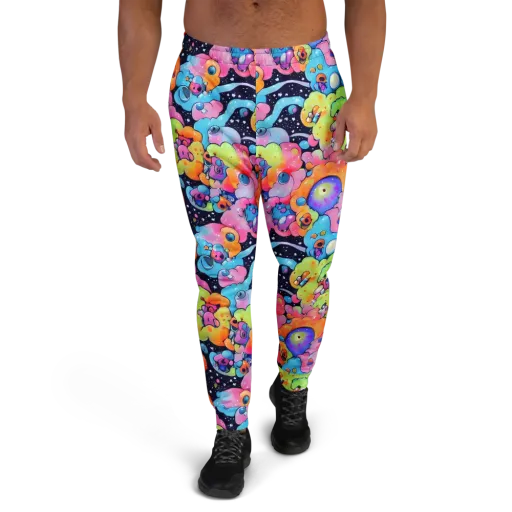 Neon Creature Cosmos on a Men's Joggers