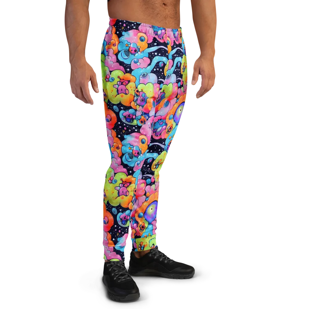 Neon Creature Cosmos on Men's Joggers — Right