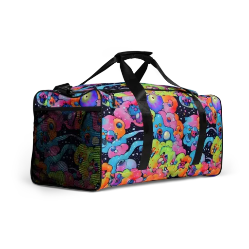 Neon Creature Cosmos on a Duffle Bag