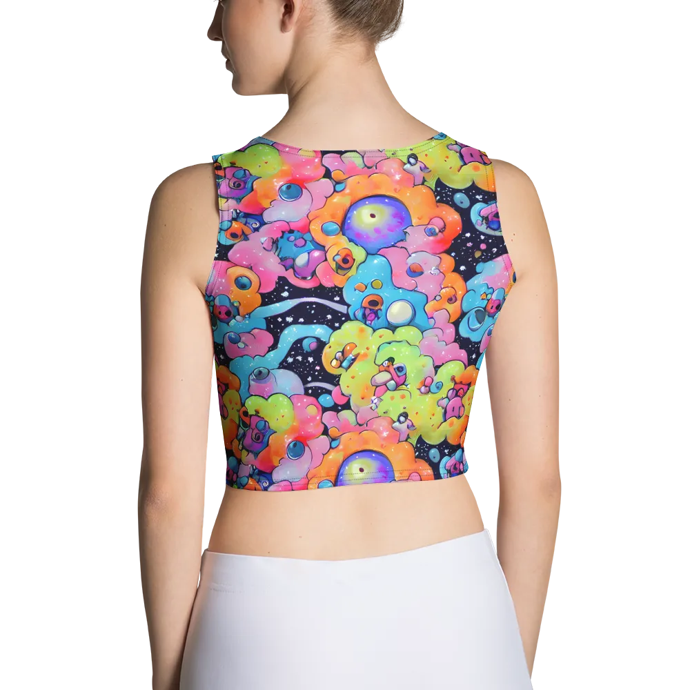 Neon Creature Cosmos on Crop Top — Back