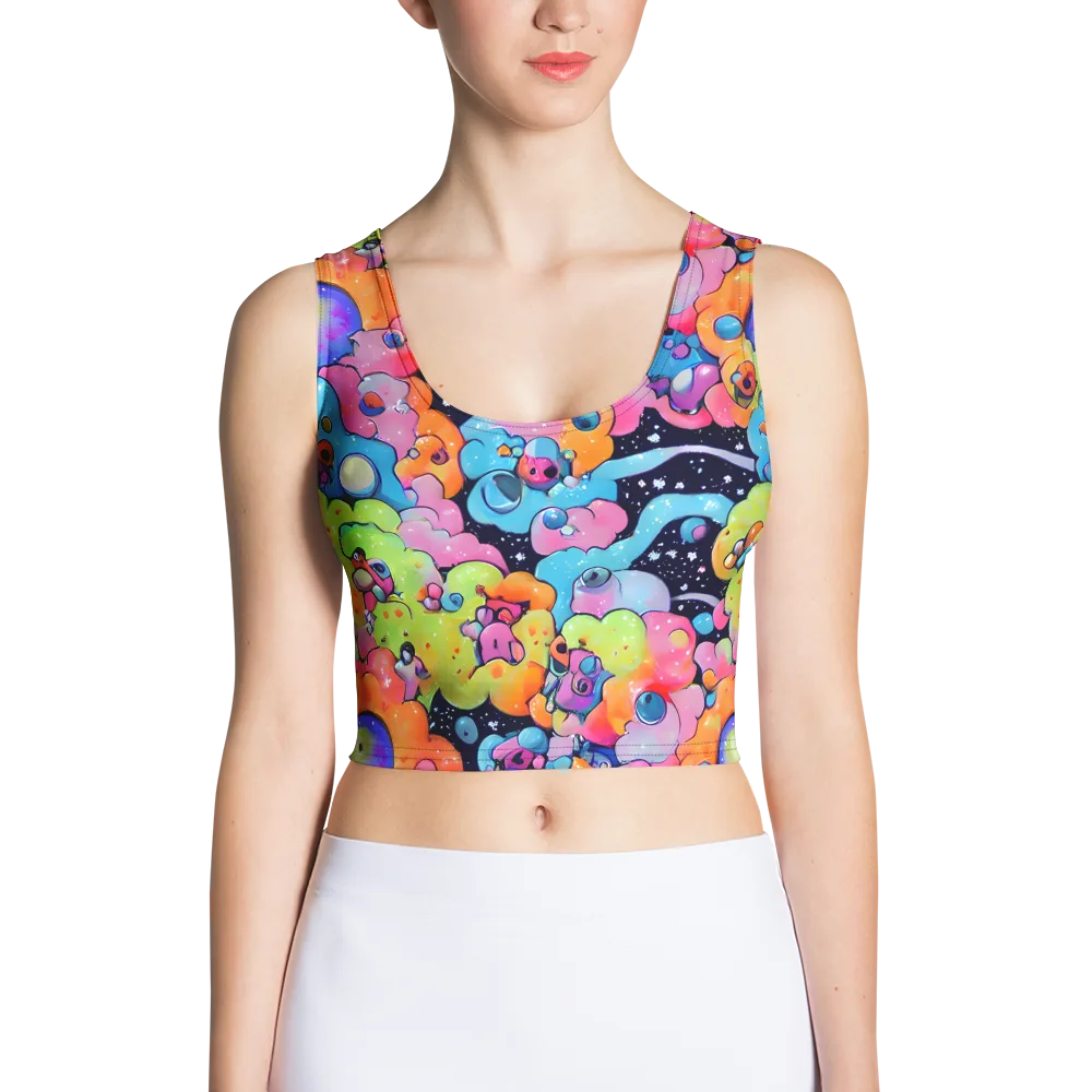Neon Creature Cosmos on Crop Top — Front