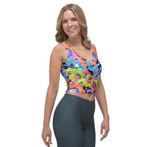 Neon Creature Cosmos on a Crop Top