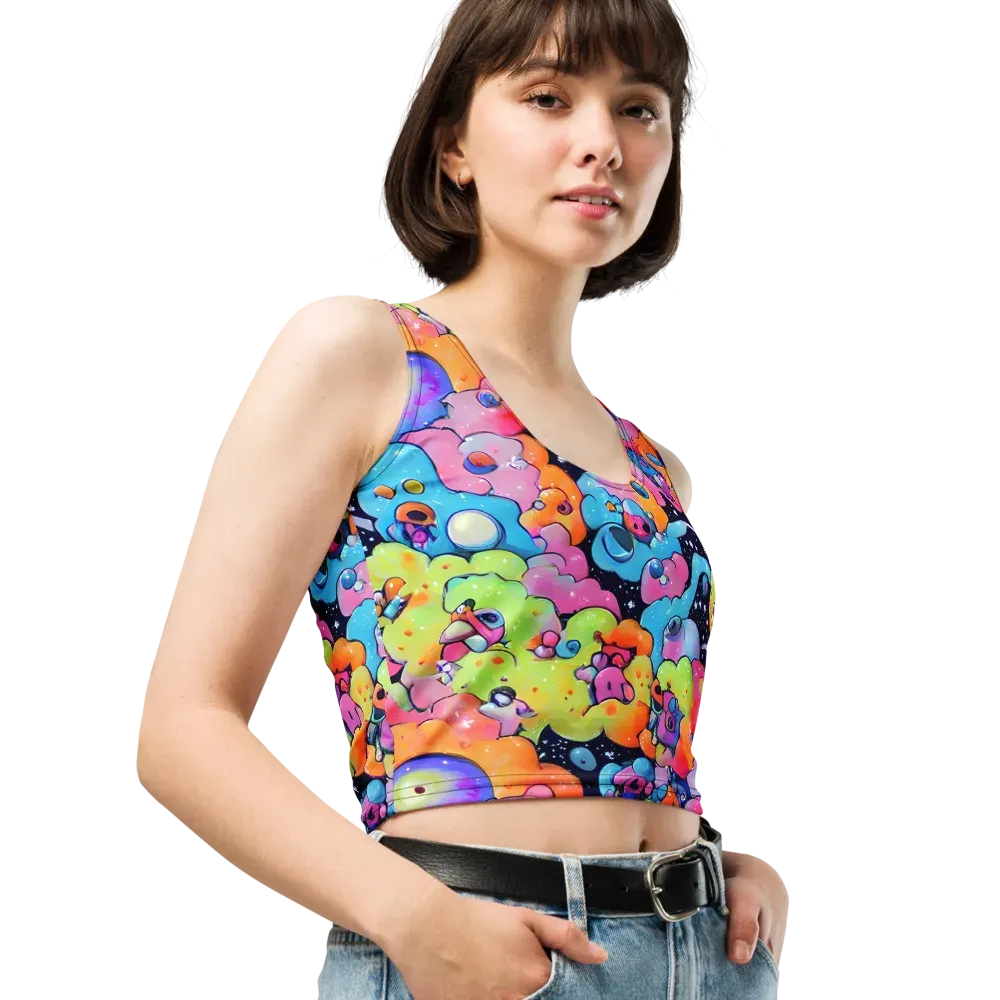 Neon Creature Cosmos on Crop Top — Right Front
