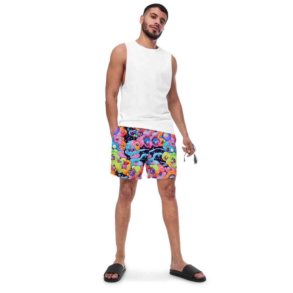 Neon Creature Cosmos on Swim Trunks — Front