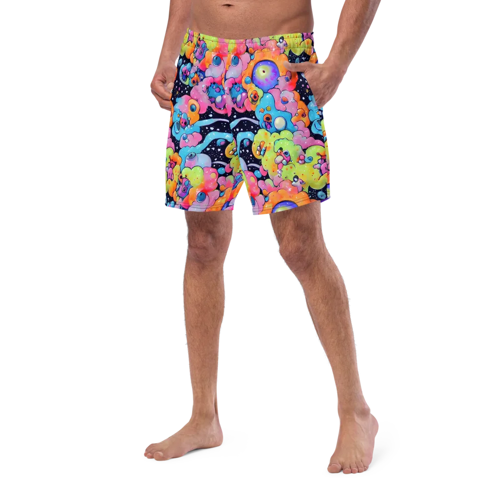 Neon Creature Cosmos on Swim Trunks — Left Front