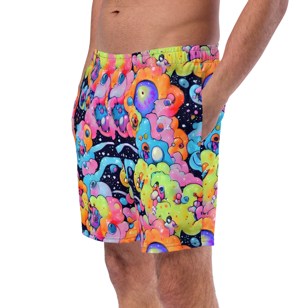 Neon Creature Cosmos on Swim Trunks — Left Front