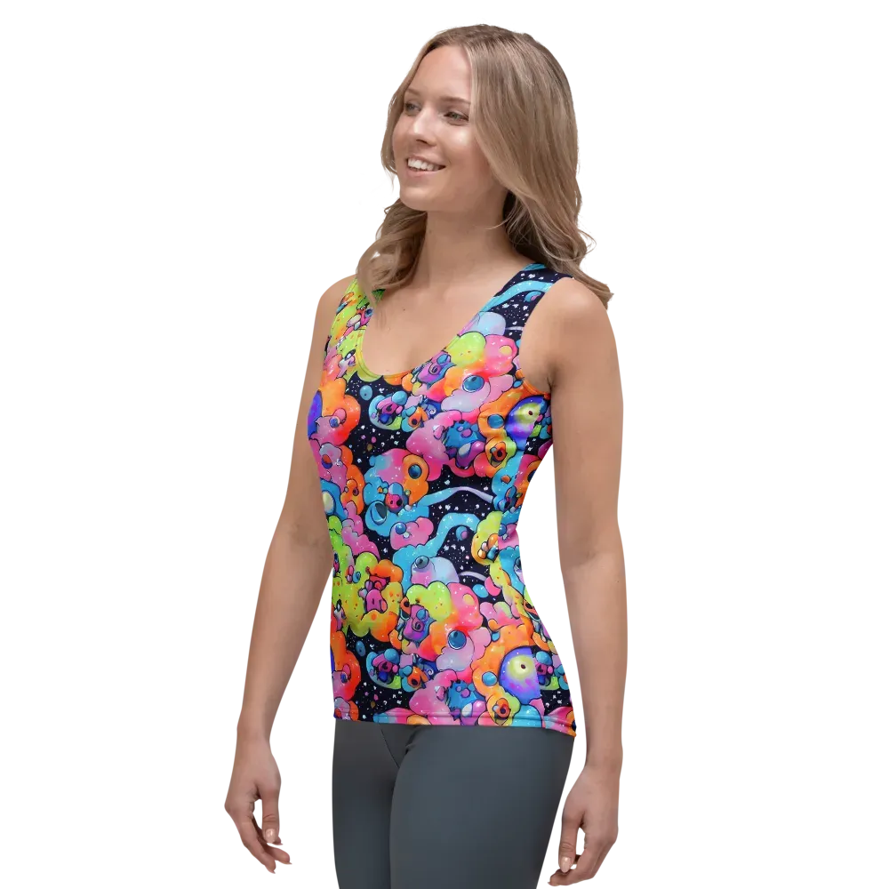 Neon Creature Cosmos on Women's Tank Top — Left Front