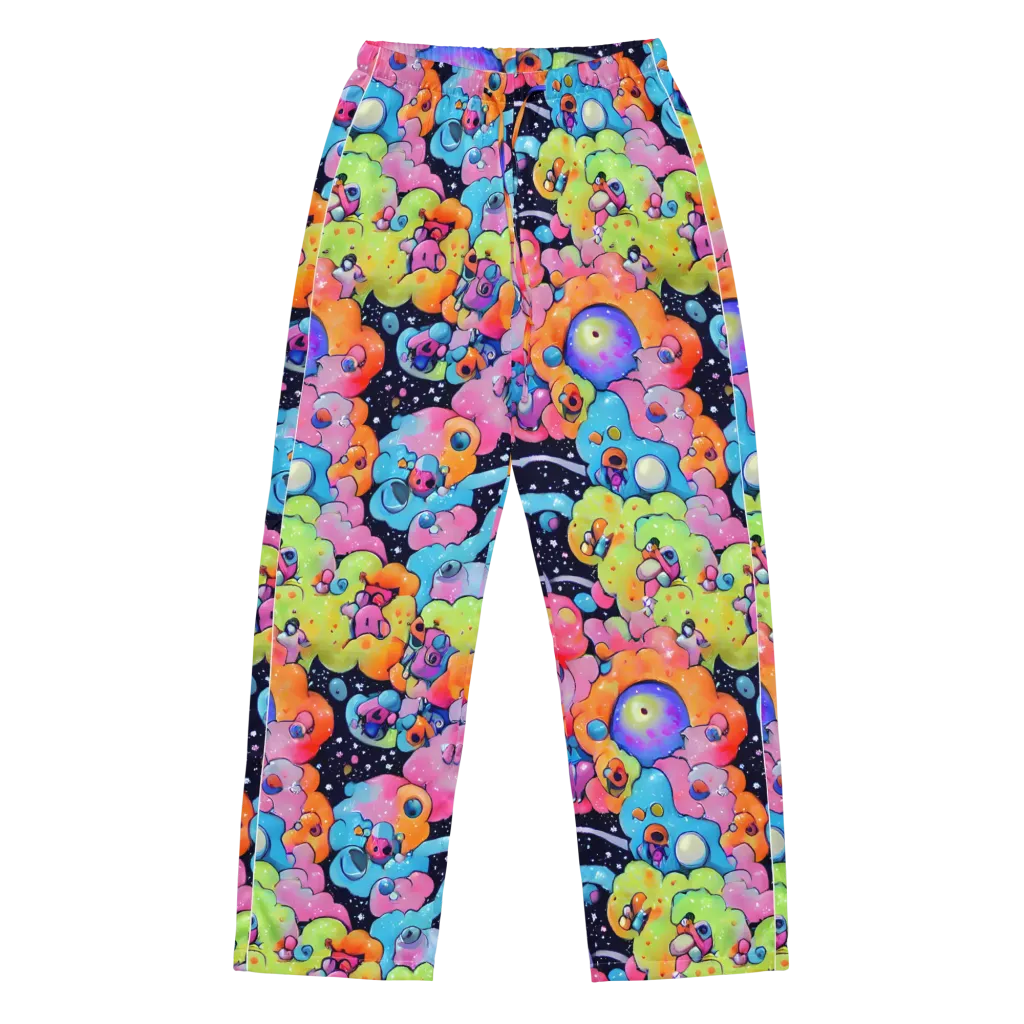 Neon Creature Cosmos on Women's Pajama Pants — Front