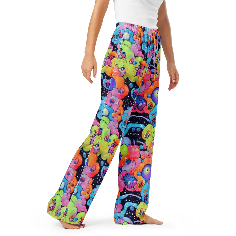 Neon Creature Cosmos on Women's Pajama Pants — Right Front