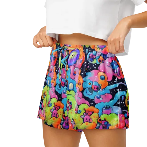 Neon Creature Cosmos on a Women's Pajama Shorts