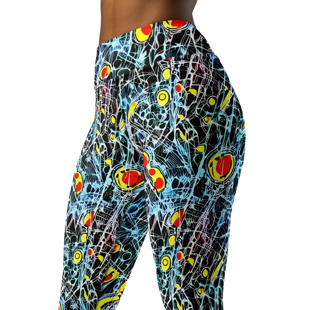 Ember Web on Yoga Leggings — Left Front