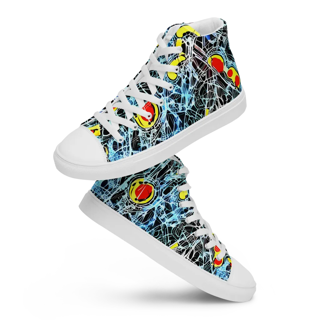 Ember Web on Men's High Top Canvas Shoes — Front