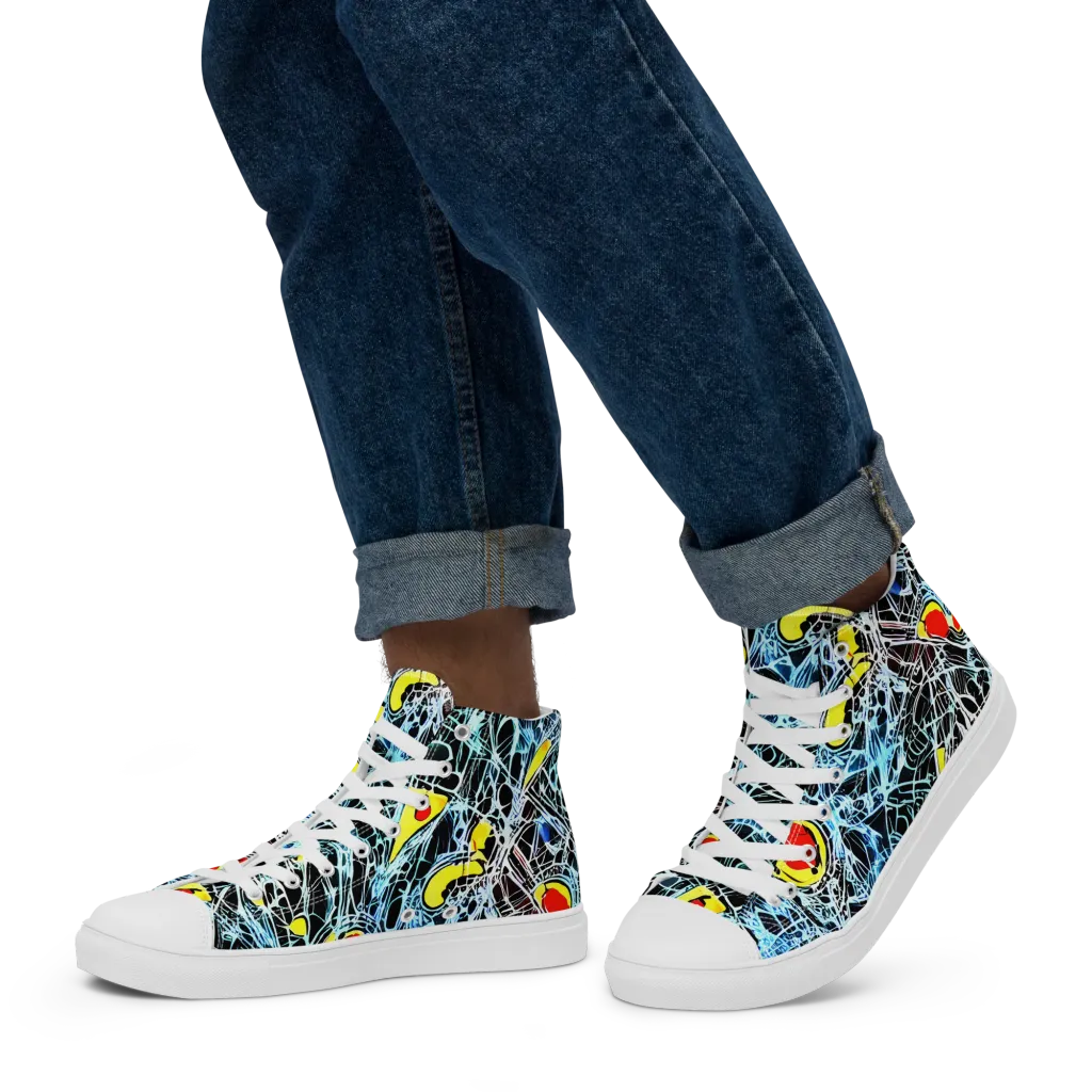 Ember Web on Men's High Top Canvas Shoes — Left
