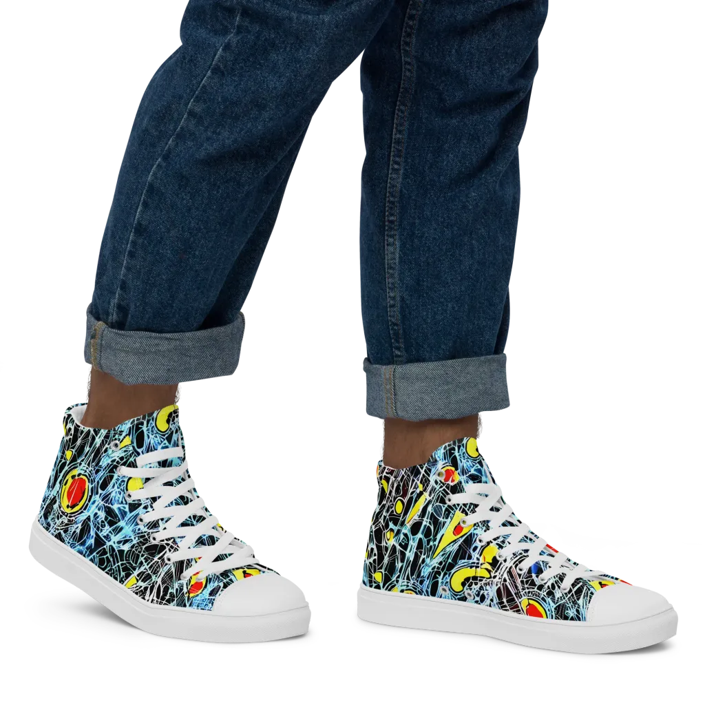 Ember Web on Men's High Top Canvas Shoes — Right