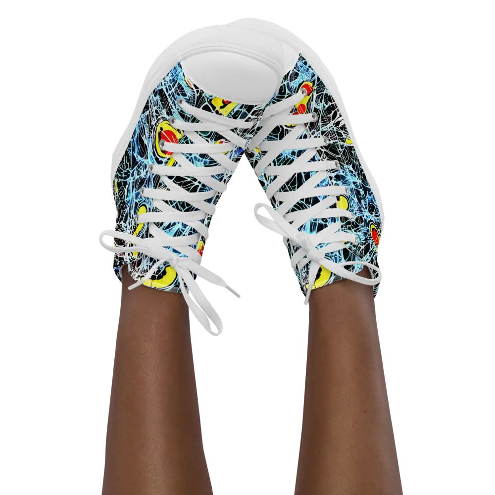 Ember Web on Women's High Top Canvas Shoes — Front