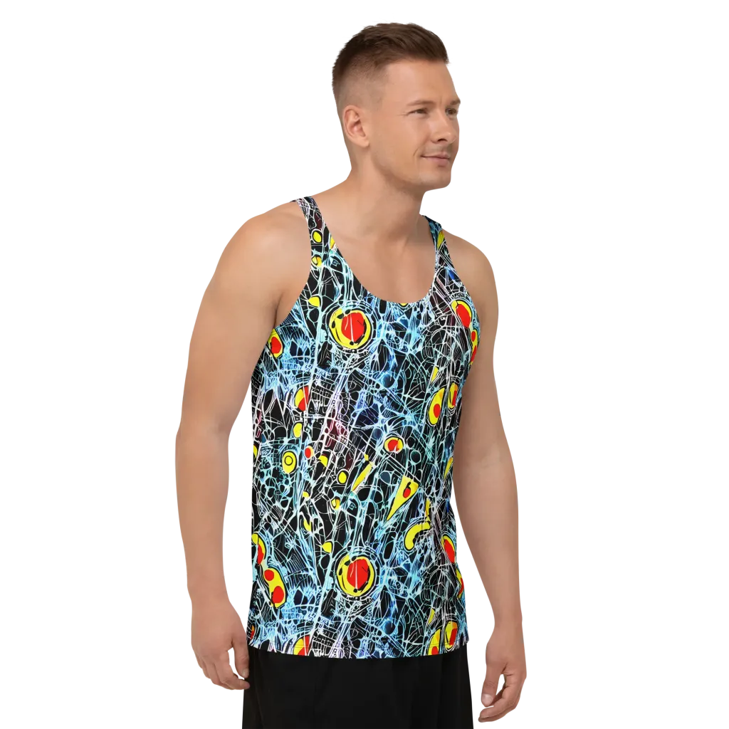 Ember Web on Men's Tank Top — Right Front