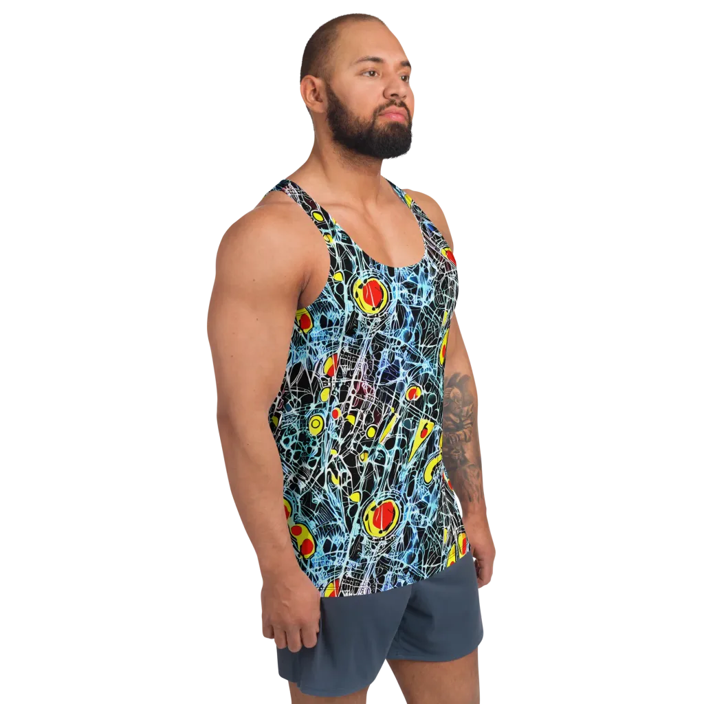 Ember Web on Men's Tank Top — Right Front