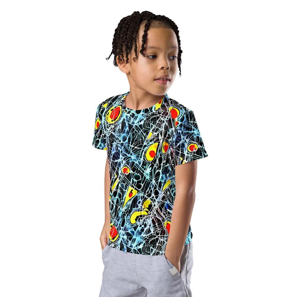 Ember Web on Kids Crew Neck T-Shirt — Left Front