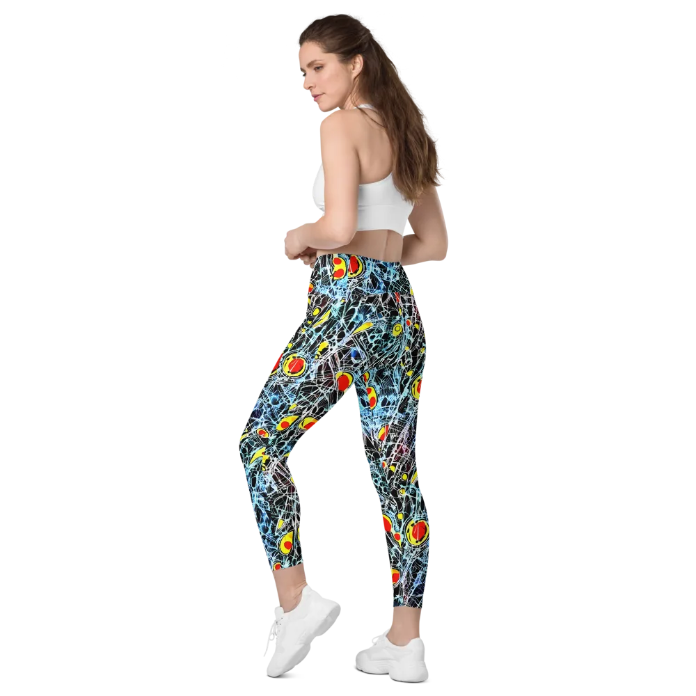 Ember Web on Leggings with Pockets — Left Back