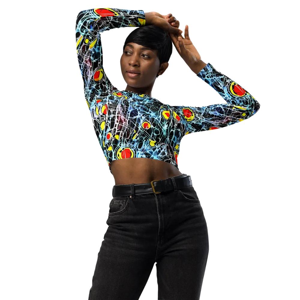 Ember Web on Long Sleeve Crop Top — Front