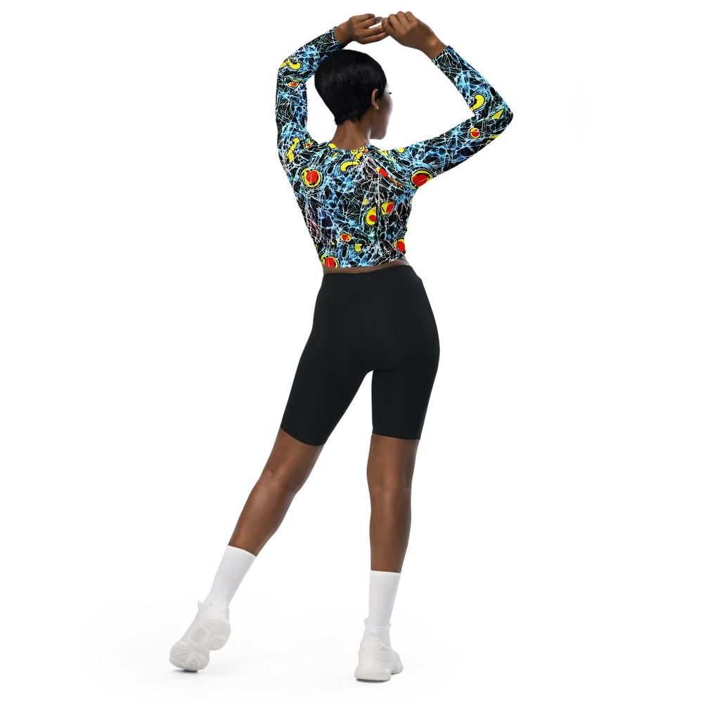 Ember Web on Long Sleeve Crop Top — Back