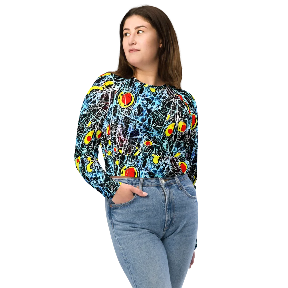 Ember Web on Long Sleeve Crop Top — Front