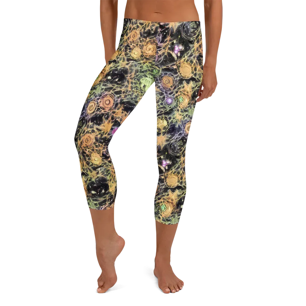 Nebula Thicket on Capri Leggings — Front