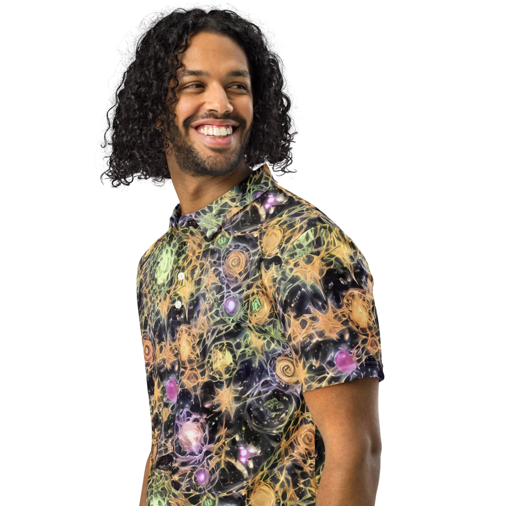 Nebula Thicket on Men's Slim Fit Polo Shirt — Left Front