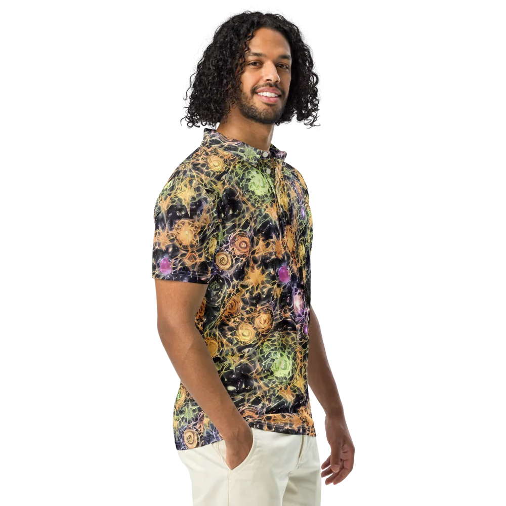 Nebula Thicket on Men's Slim Fit Polo Shirt — Right Front