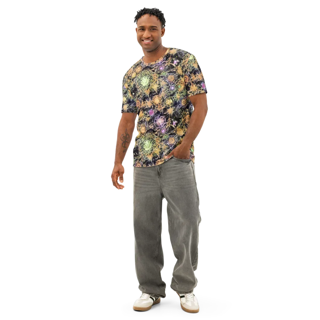 Nebula Thicket on Men's Cotton Crew Neck T-Shirt — Front