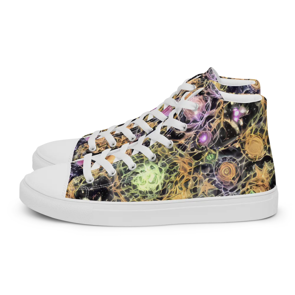 Nebula Thicket on Men's High Top Canvas Shoes — Left