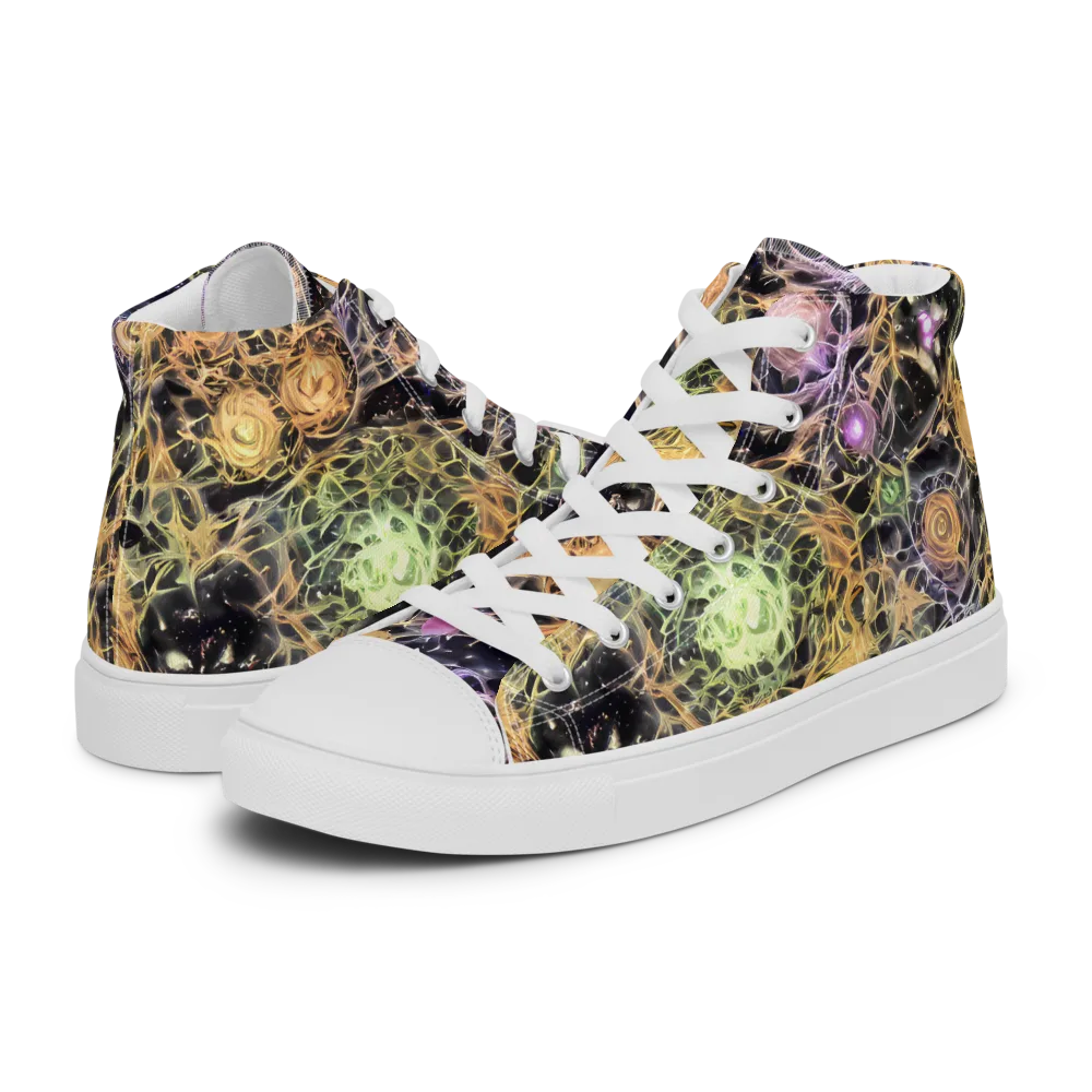 Nebula Thicket on Men's High Top Canvas Shoes — Left