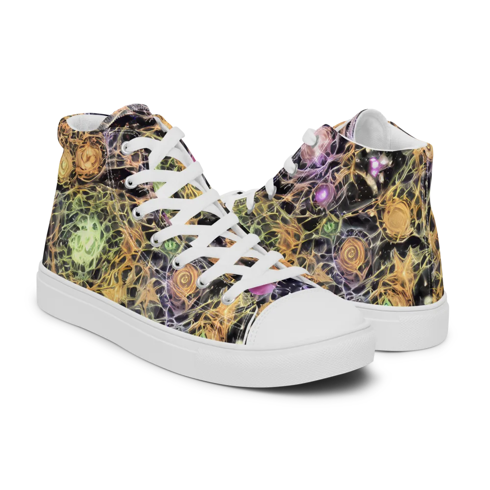 Nebula Thicket on Men's High Top Canvas Shoes — Right
