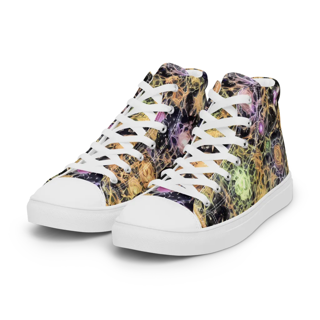 Nebula Thicket on Women's High Top Canvas Shoes — Left Front