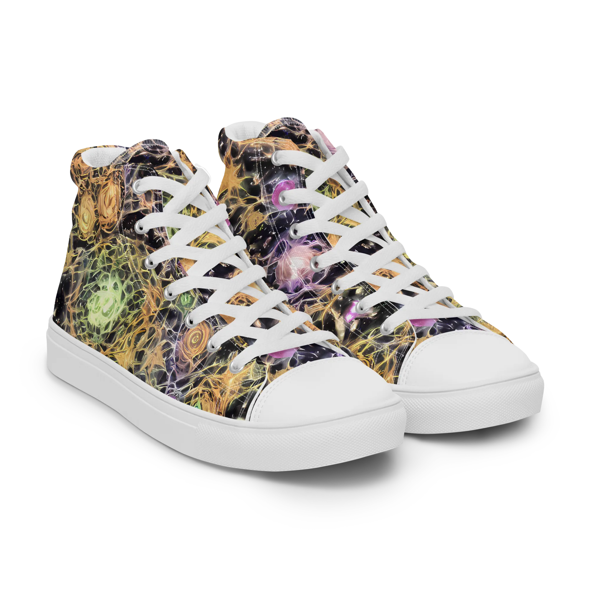 Nebula Thicket on Women's High Top Canvas Shoes — Right Front