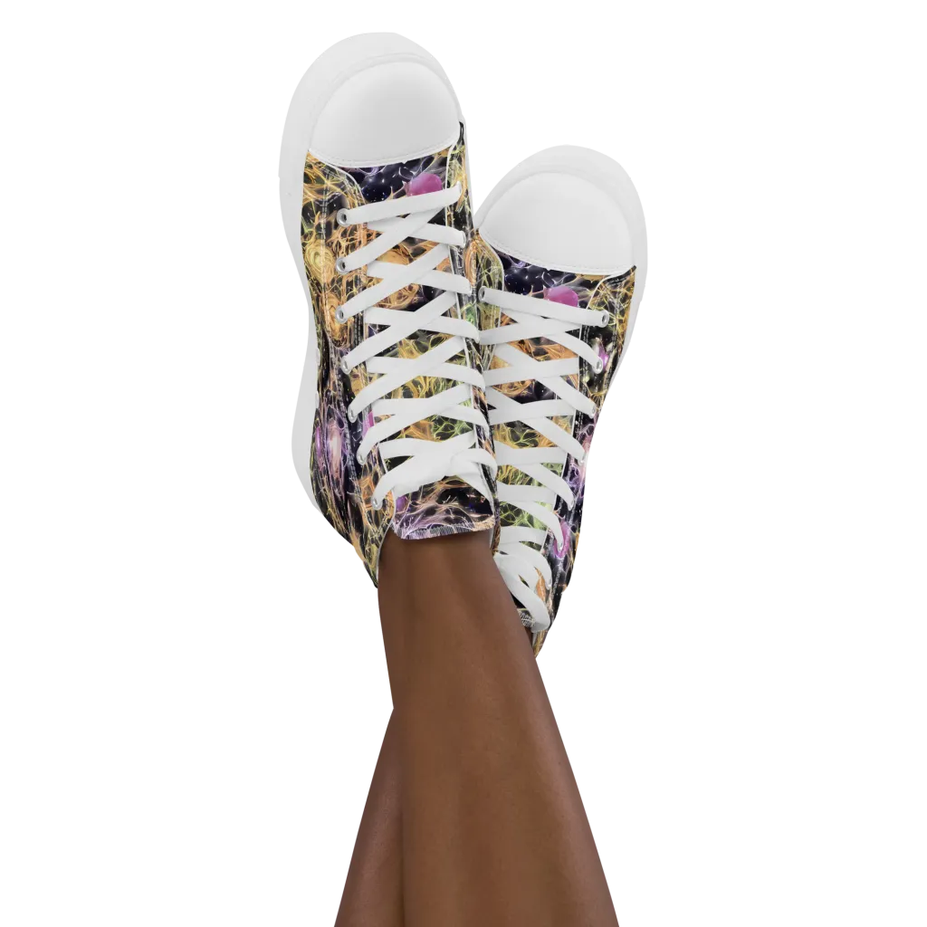 Nebula Thicket on Women's High Top Canvas Shoes — Front