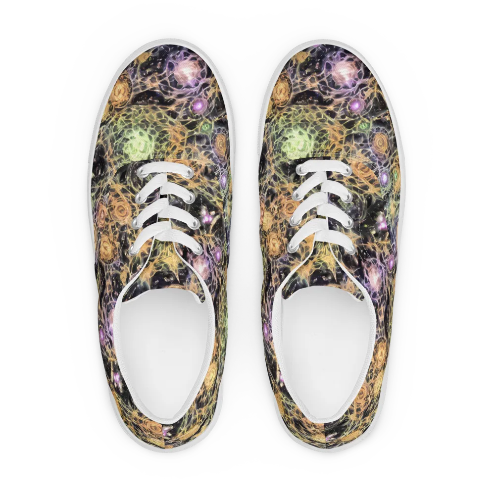 Nebula Thicket on Men's Lace-Up Canvas Shoes — Front